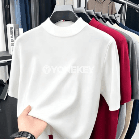 Erkekler üçin gündelik dem alýan mock neck futbolka