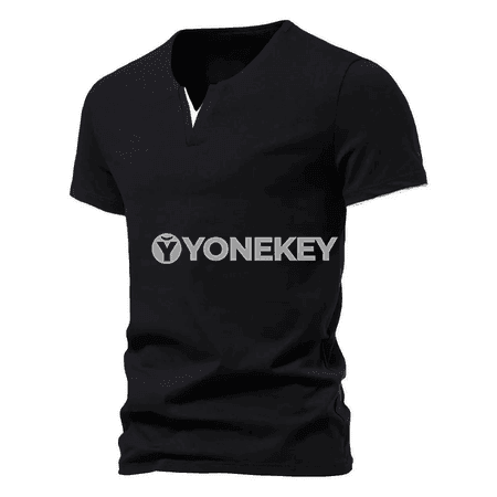 Erkekler üçin gysga ýeňli Henley futbolka