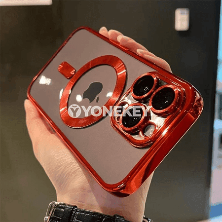 iPhone üçin açyk transparent magnitli silikon gapak, güýçli goragly