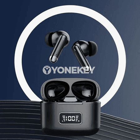 Bluetooth TWS simsiz nauşnikler, sport üçin, suw geçirmeýän, mikrofonly