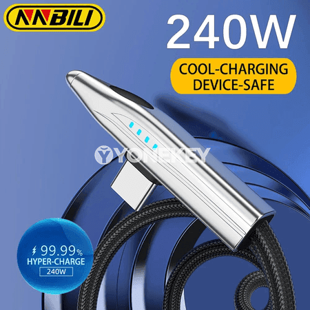 NNBILI 240W USB-C oýun kabeli, çalt zarýad we maglumat geçiriji