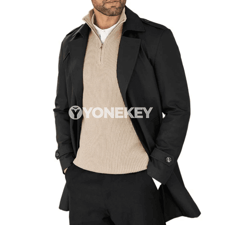 Erkekler üçin ýyly zipli turtleneck köýnek, gyş üçin ýeňil jumper