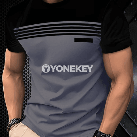 2025 erkekler üçin tomusky rahat, ýumşak we dem alýan 3D zolakly futbolka