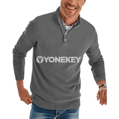 Erkekler üçin ýyly ýarym fermuarly trikotaž switer