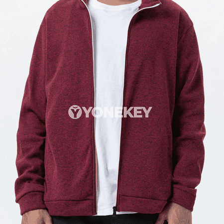 Erkekler üçin ýyly fleece stend yakaly zipli kurtka