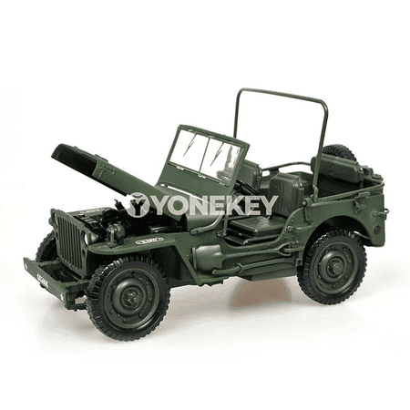 1:18 Willys harby ulag modeli, metal, ýaşyl, kolleksiýa üçin