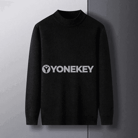 Erkekler üçin ýyly mock neck örme switer, güýz-gyş üçin
