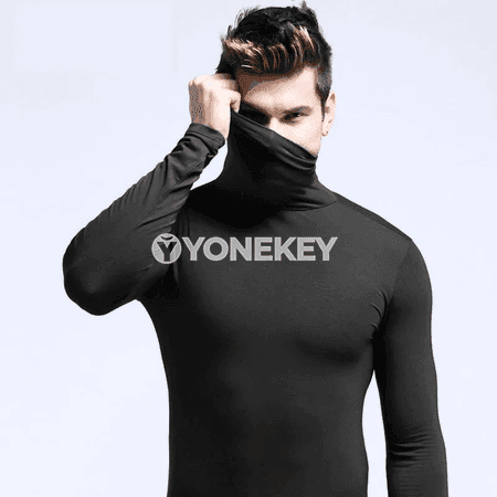 Erkekler üçin ýyly boýynly termal ýokarky köýnek, elastik