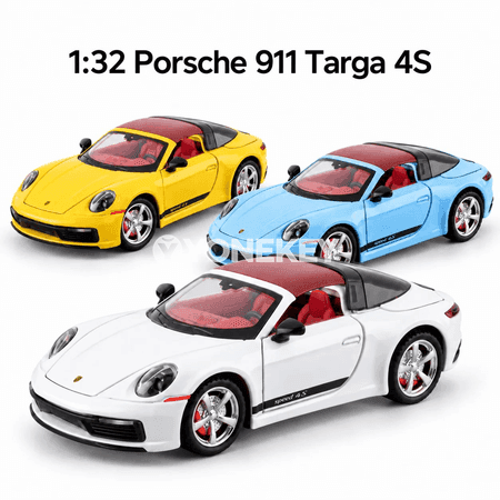 Porsche 911 Targa 4S 1:32 metal awtoulag modeli, sesli we yşykly