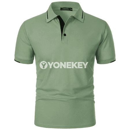 Erkekler üçin ýazlyk ýeňil polo futbolka, gysga ýeňli, gündelik stil