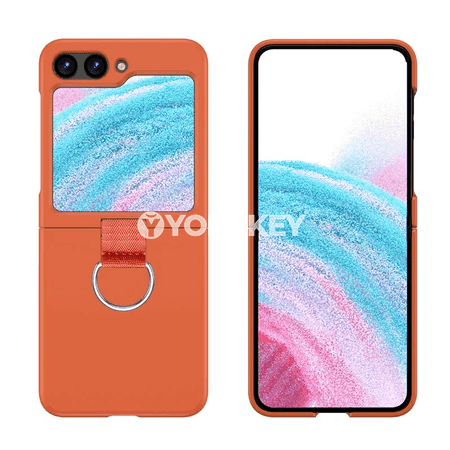Samsung Galaxy Z Flip üçin halka tutawaçly elde göterilýän silikon gabyk