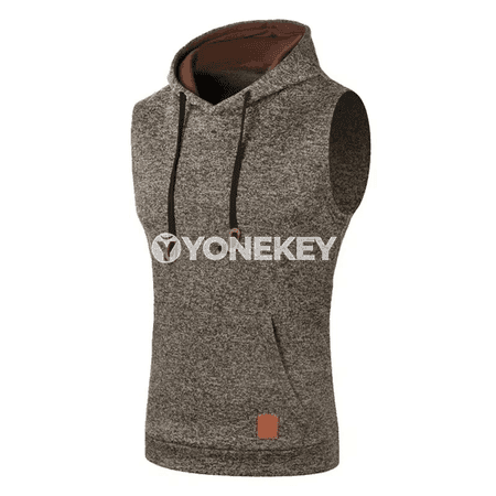 Erkekler üçin ýeňil kapüşonly ýeňsiz jilet, gündelik sport görnüşi