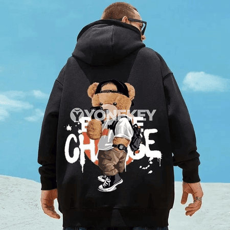 Erkekler üçin oversized kapşonly pulower, ajdarbasy çaply