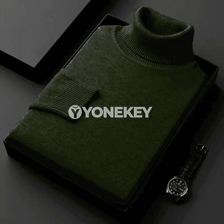 Erkekler üçin ýumşak trikotaj köýnek, ýokary boýunly, gyş ýyly sviter