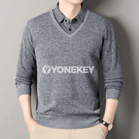 Erkekler üçin ýyly fleece polo görnüşli triko bluzka