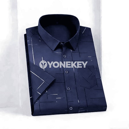 Erkekler üçin tomus köýnegi, geometrik nagyşly, düwme-li, jübili