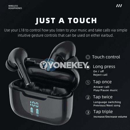 Ariettie HIFI ENC simsiz Bluetooth gulaklyklar, güýçli ses displeýli