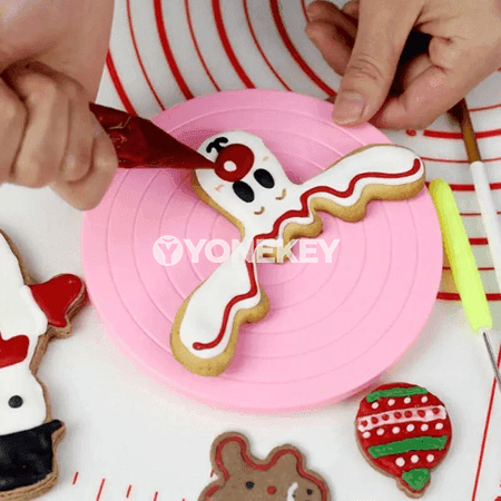 Plastik tort pöwrüli stoly, fondant we desertler üçin mini aýlanýan platforma