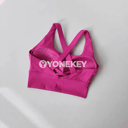 Aýallar üçin sport bras, arka gaýyşly, güýçli goldaw berýän ýoga topy