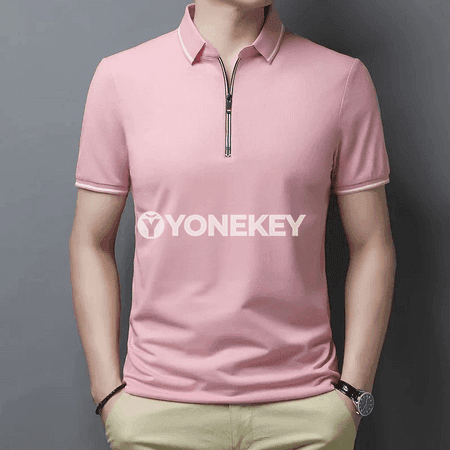 Erkekler üçin ýönekeý stil polo futbolka, gysga ýeňli