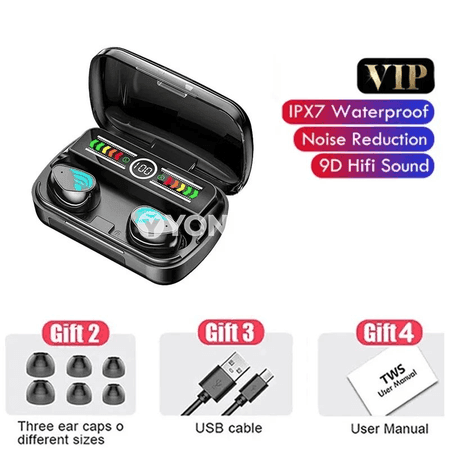 M27 TWS Bluetooth simsiz sport nauşnikleri, mikrofonly