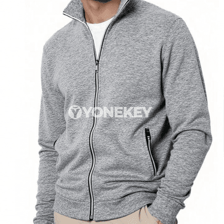 Erkekler üçin fermuarly ýyly ýeňil kurtka, uzyn ýeňli, S-3XL