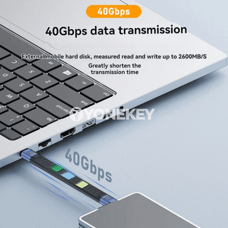 USB 4.0 Type-C kabeli, 40Gbps, 8K, 240W çalt zarýad beriji