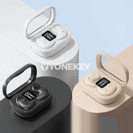 Simsiz Bluetooth TWS nauşniklar, mikrofonly we LED displeýli