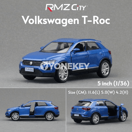 Volkswagen T-Roc 1:36 model maşyn, metal SUV kolleksiýa oýnajağı