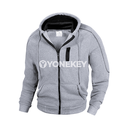 Erkekler üçin kapşonly ýaz-güýz fermuarly jaket