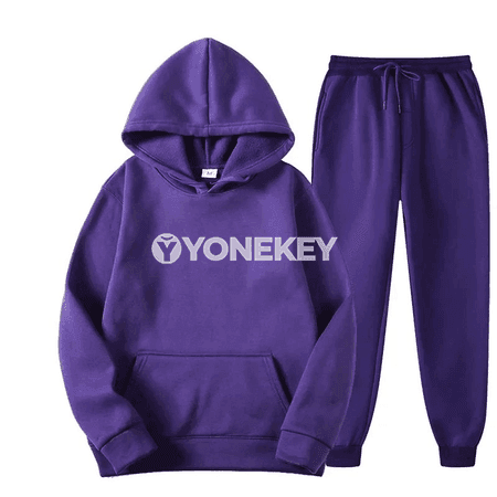 Erkekler üçin güýz-gyş sport kostýumy, hoodie we balak toplumy