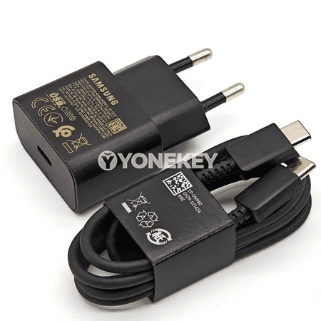 Samsung 25W PD Super Fast Type-C zarýad beriji, EU Plug, kabel bilen