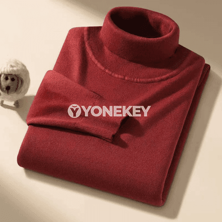Erkekler üçin ýyly boýunly uzun ýeňli trikotaž switer