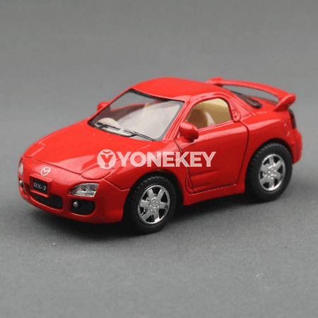 Mazda RX-7 metal modeli, çekilme aýratynlykly, çagalar üçin kolleksiýa oýnawaç