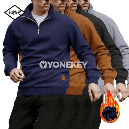 Erkekler üçin ýeňil ýarym boýly zipli gündelik switer