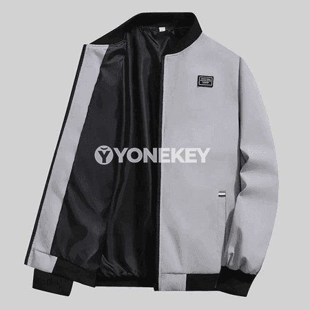 Erkekler üçin ýeňil ýaz-küýz ýel geçirmeýän jaket, zipperli