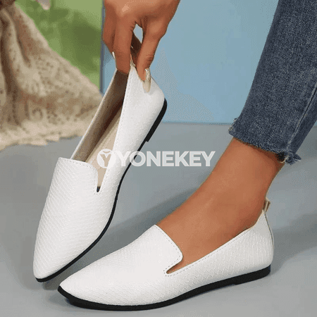 Zenanlar üçin ýeňil PU deri ýeňil köwüşler, slip-on mokasin