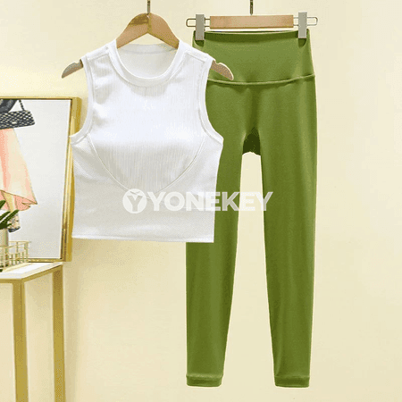 Aýal-gyzlar üçin 2 bölekli yoga kostýumy: sport topy we leggins