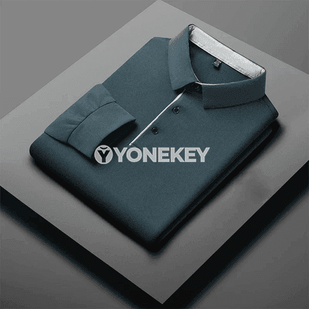 Erkekler üçin ýyly, işewür-stil uzyn ýeňli polo köýnek