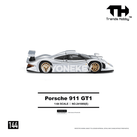 Porsche 911 GT1 1:64 metal sport awtoulag modeli, kolleksiýa sowgady