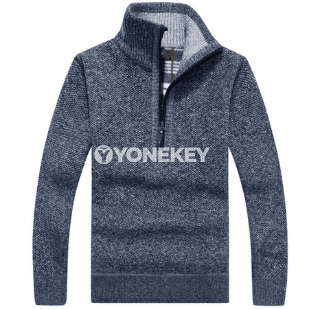 Erkekler üçin gyşlyk ýyly fleece golfi, ýarym zipli köýnek