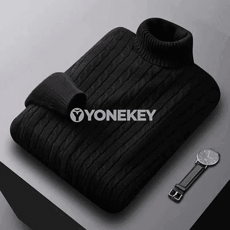 Erkekler üçin gyş ýyly trikotaž turtlenek switer, galyň pulower