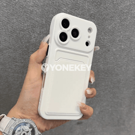 iPhone üçin ýumşak silikon gap - kartoçka goýulýan berk örtük