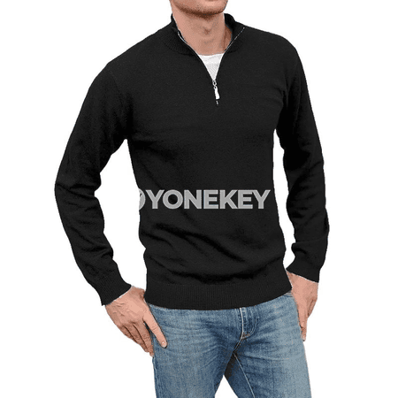 Erkekler üçin ýarym fermuarly beýik boýunly örülen switer