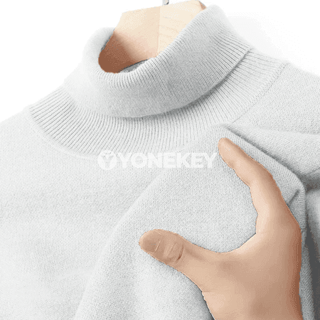 Erkekler üçin ýyly ýokary boýunly switer, uzyn ýeňli
