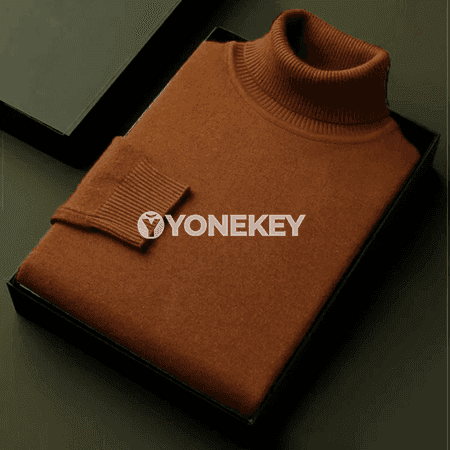 Erkekler üçin ýyly turtleneck trikotaj switer, güýz-gyş üçin