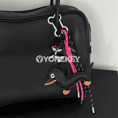 Dachshund şekilli deri açar bagjygy, sumka bezegi