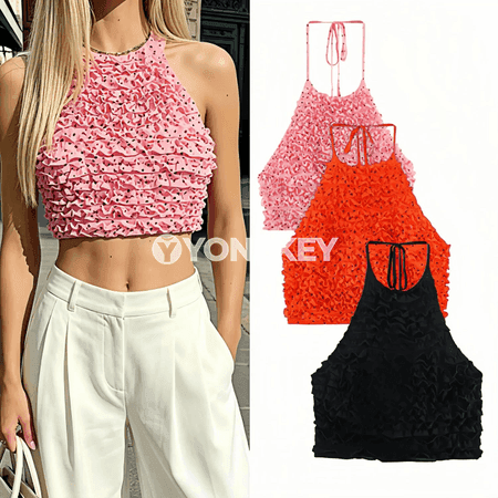 Aýallar üçin bezegli halter boýunly ýeňsiz top