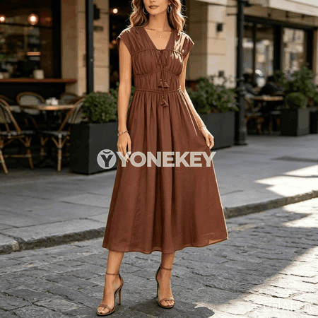 Zenanlar üçin ýeňil, uzyn ýazky köýnek — elegan, gündelik we syýahat üçin