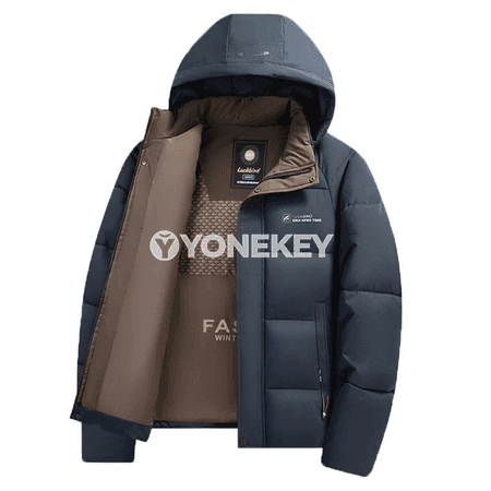 Erkekler üçin gyş parka penjek, ýyly, kapýuşonly, suw geçirmeýän, uly ölçegler